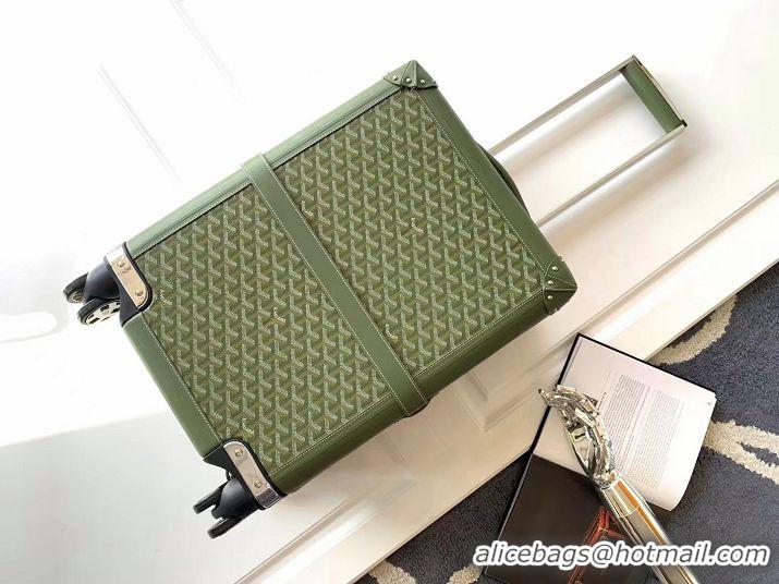 Well Crafted Goyard Bourget PM Trolley Case Wheeled Luggage 20inches GY1647 Avocado Green