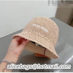 Cheapest Miu Miu Straw Bucket Hat 061302 Light Pink 2023