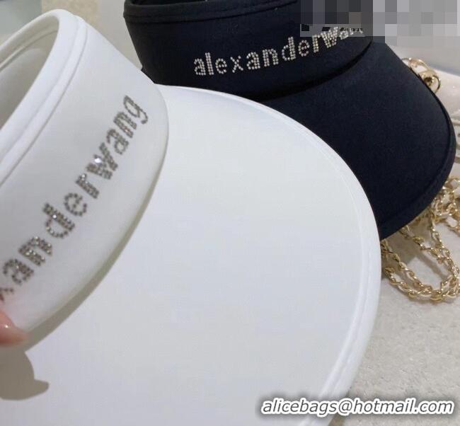 Luxury Cheap Alexander Wang Visor Hat with Crystals 0613 White 2023