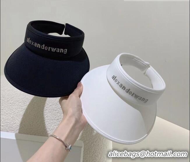 Luxury Cheap Alexander Wang Visor Hat with Crystals 0613 White 2023