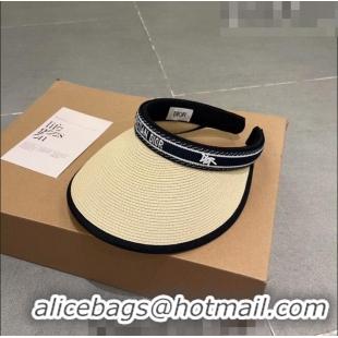 Top Quality Dior Straw Visor Hat 061303 Beige 2023