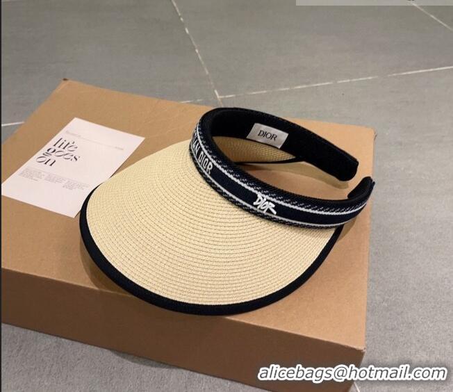 Top Quality Dior Straw Visor Hat 061303 Beige 2023