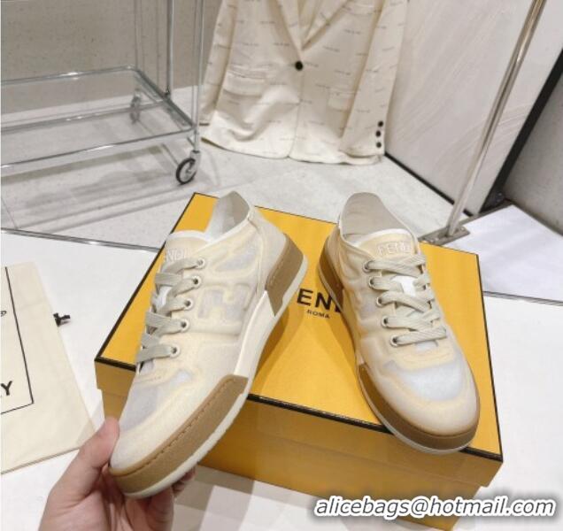 Pretty Style Fendi Match Mesh Low Top Sneakers Light Yellow 420069