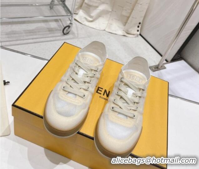 Pretty Style Fendi Match Mesh Low Top Sneakers Light Yellow 420069