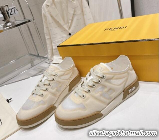 Pretty Style Fendi Match Mesh Low Top Sneakers Light Yellow 420069