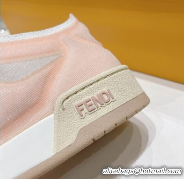 Luxury Fendi Match Mesh Low Top Sneakers Pink 420071