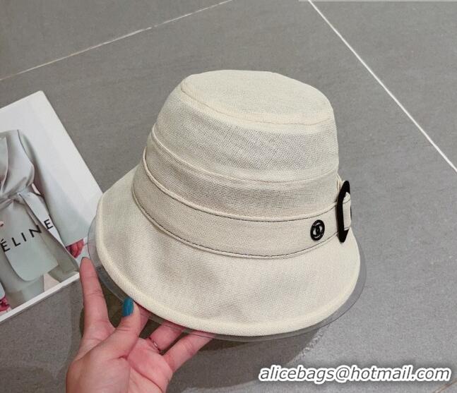 Buy Fashionable Chanel Bucket Hat with Buckle 0613 White 2023