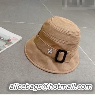 Buy Fashionable Chanel Bucket Hat with Buckle 0613 Khaki 2023