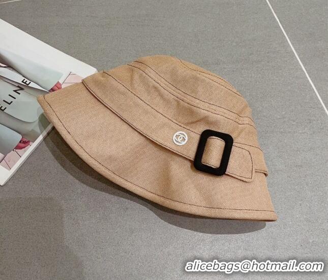 Buy Fashionable Chanel Bucket Hat with Buckle 0613 Khaki 2023