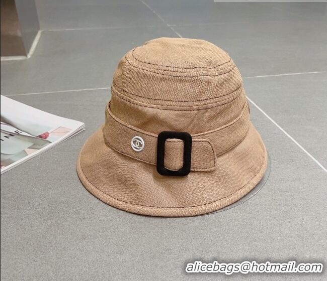 Buy Fashionable Chanel Bucket Hat with Buckle 0613 Khaki 2023