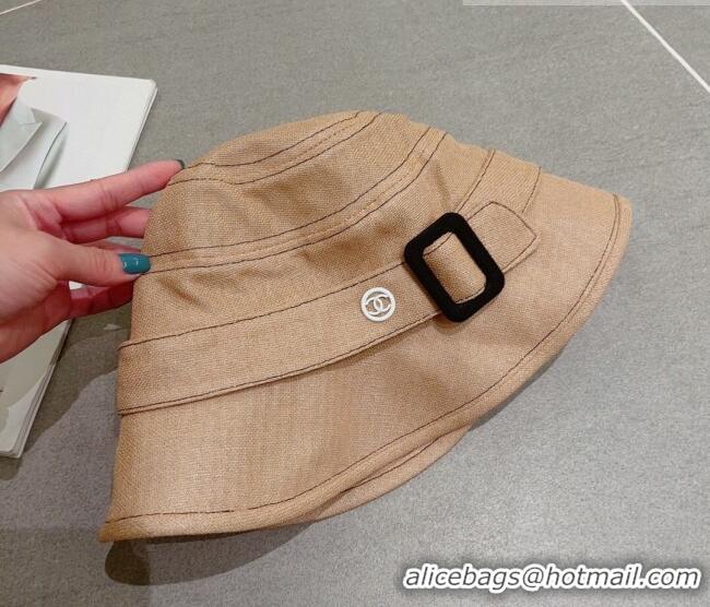 Buy Fashionable Chanel Bucket Hat with Buckle 0613 Khaki 2023