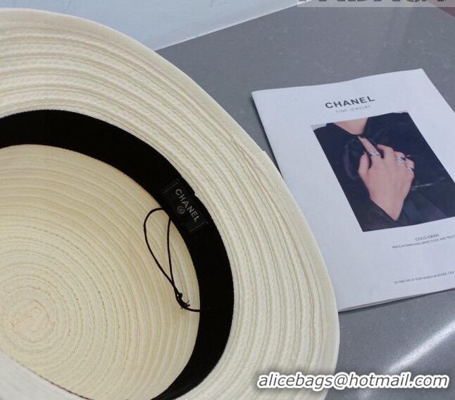 Unique Grade Chanel Straw Bucket Hat 061303 White 2023