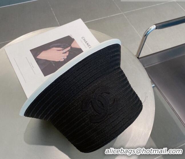 Super Quality Chanel Straw Bucket Hat 061303 Black/White 2023