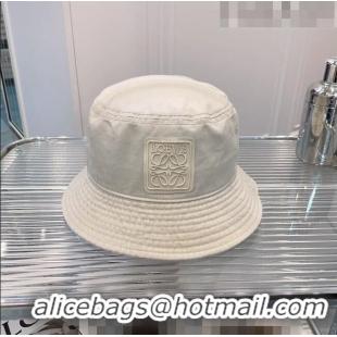 Super Quality Loewe Cotton Bucket Hat 0613 White 2023