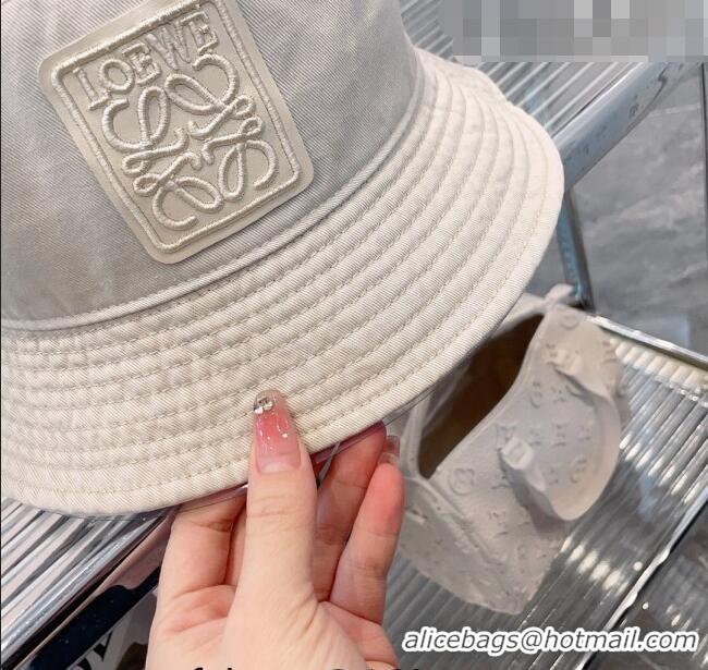 Super Quality Loewe Cotton Bucket Hat 0613 White 2023