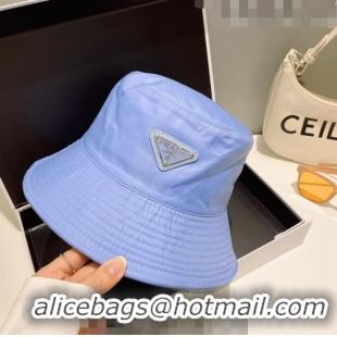 Super Quality Prada Nylon Bucket Hat 061302 Light Blue 2023