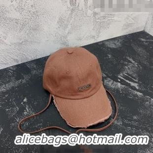 Top Quality Jacquemus Baseball Hat with Fringe 0613 Brown 2023