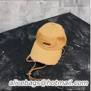 Reasonable Price Jacquemus Baseball Hat with Fringe 0613 Yellow 2023