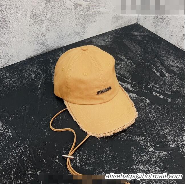 Reasonable Price Jacquemus Baseball Hat with Fringe 0613 Yellow 2023