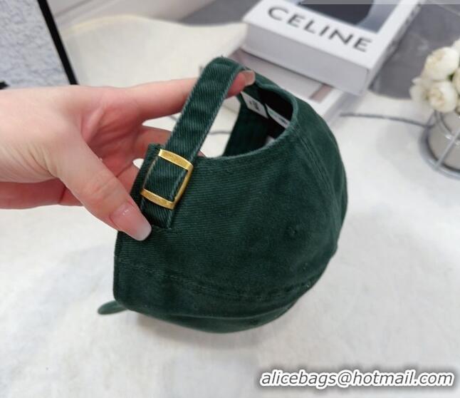 Shop Best Celine Canvas Baseball Hat with Crystals C0613 Green 2023