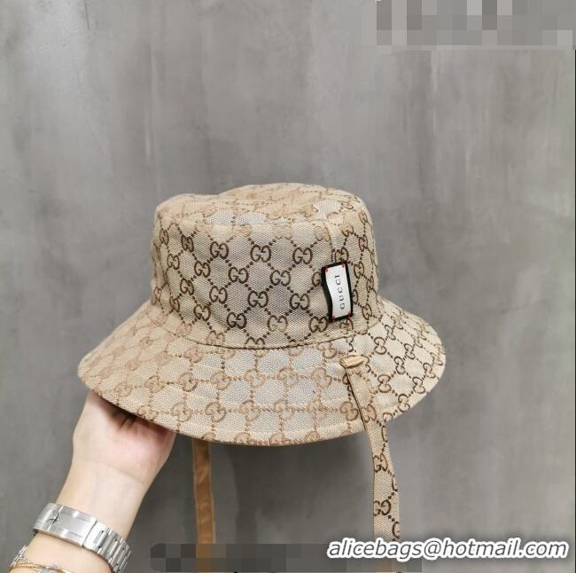 Shop Promotional Gucci Reversible Bucket Hat G0613 Beige 2023