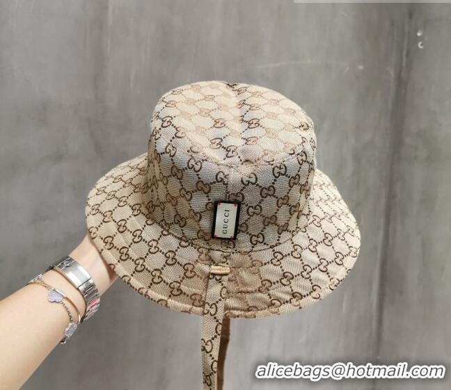 Shop Promotional Gucci Reversible Bucket Hat G0613 Beige 2023