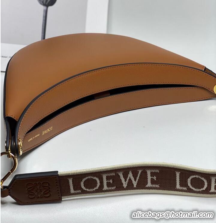 Famous Brand Loewe Original Leather Shoulder Handbag 3073 Brown