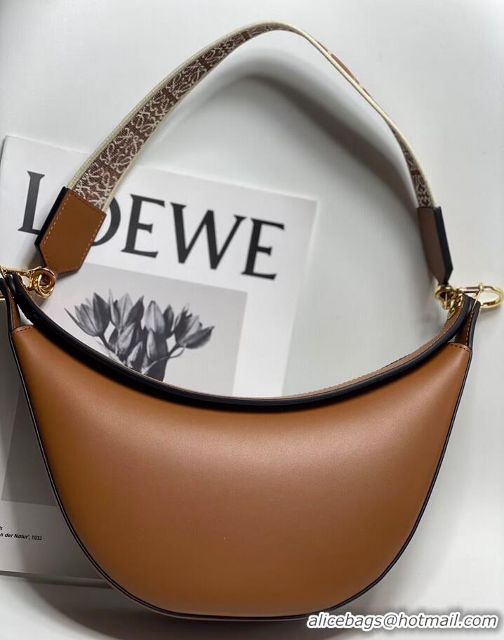 Famous Brand Loewe Original Leather Shoulder Handbag 3073 Brown