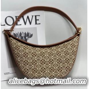 Well Crafted Loewe Original Leather Shoulder Handbag 3073 Brown Embroidery