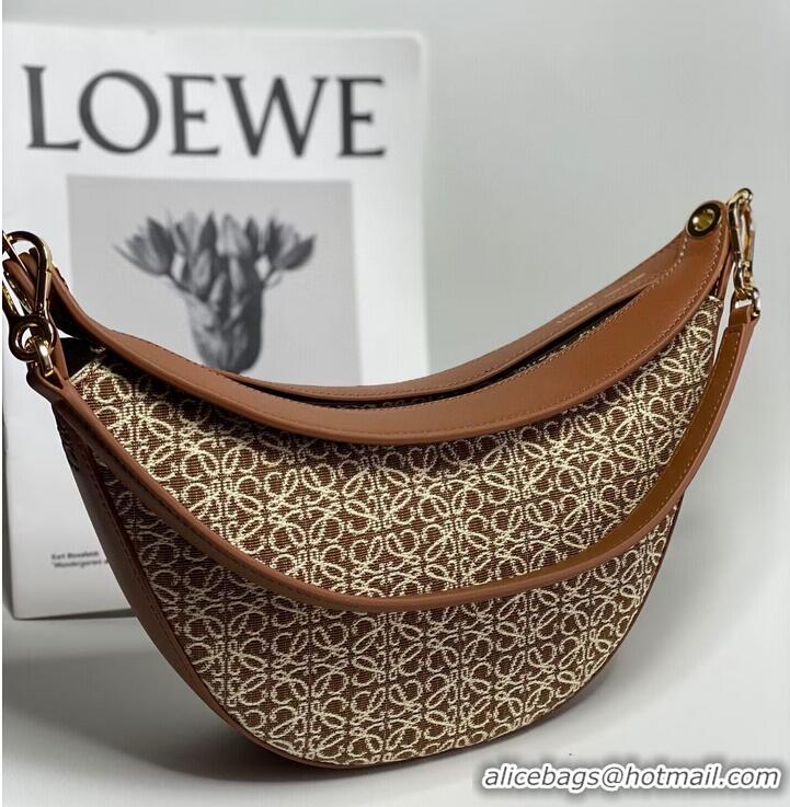 Well Crafted Loewe Original Leather Shoulder Handbag 3073 Brown Embroidery