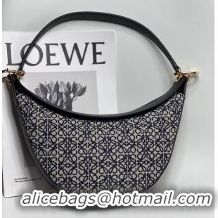 Good Taste Loewe Original Leather Shoulder Handbag 3073 Black Embroidery