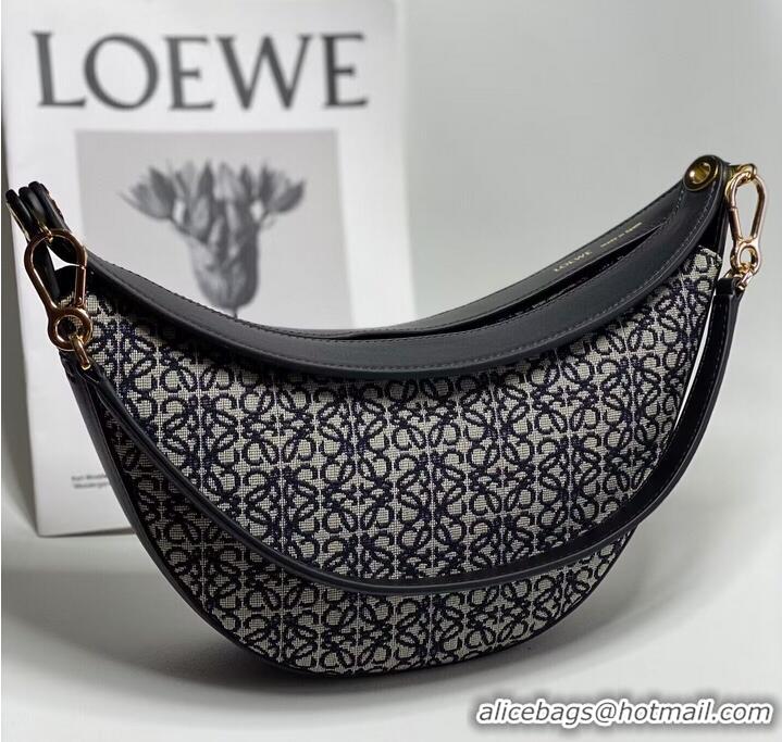 Good Taste Loewe Original Leather Shoulder Handbag 3073 Black Embroidery