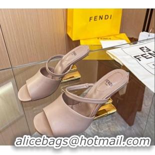 Charming Fendi First Slingbacks High Heel Sandals 9.5cm in Grey Leather 420091