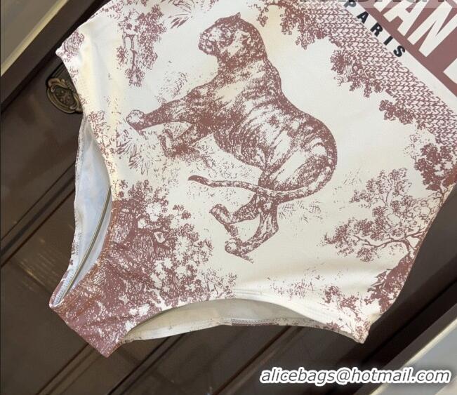 ​New Style Dior Toile de Jouy Swimwear 0613 Coffee Brown 2023