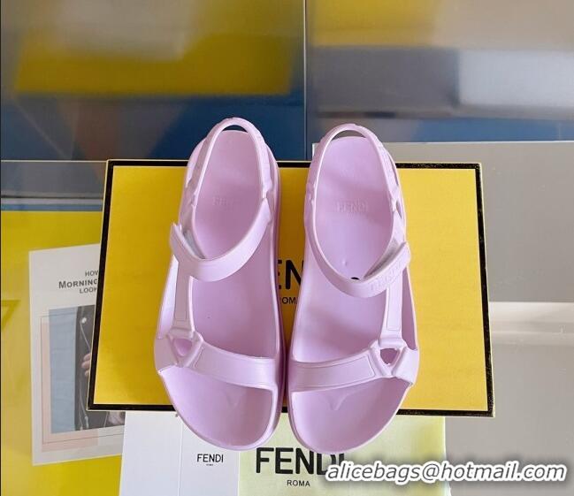 Stylish Fendi Feel Rubber Sandals Purple 362029