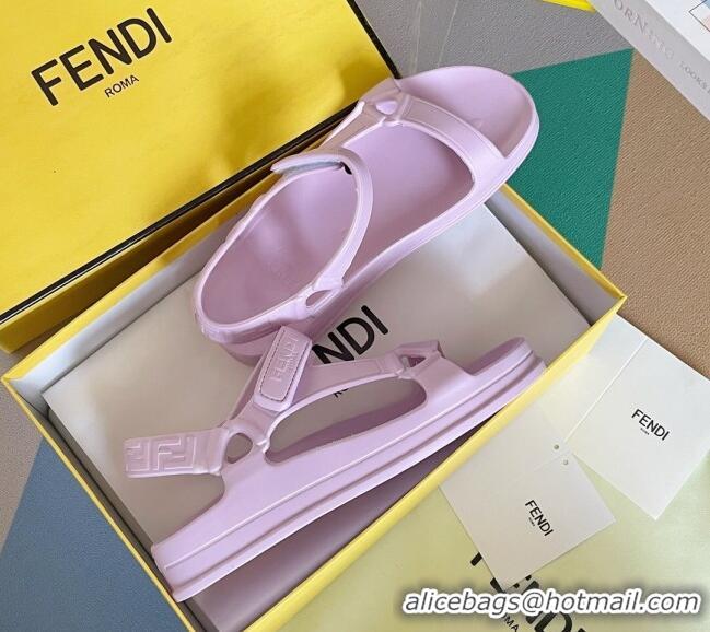 Stylish Fendi Feel Rubber Sandals Purple 362029