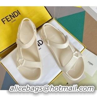 Best Product Fendi Feel Rubber Sandals White 62027