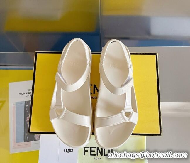 Best Product Fendi Feel Rubber Sandals White 62027