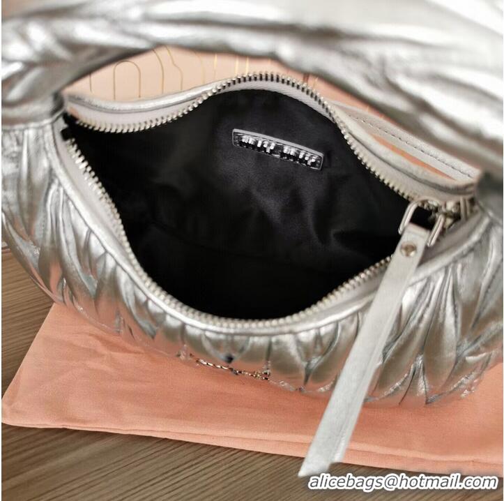 Promotional Miu Miu Wander Matelasse Original Sheepskin Bag 5BC125 Silver