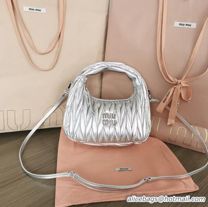 Promotional Miu Miu Wander Matelasse Original Sheepskin Bag 5BC125 Silver