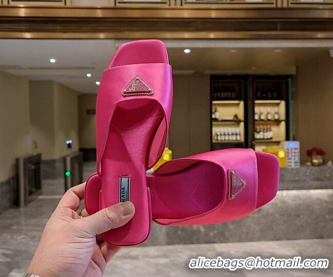 Purchase Prada Silk Flat Slide Sandals Begonia Pink 022467