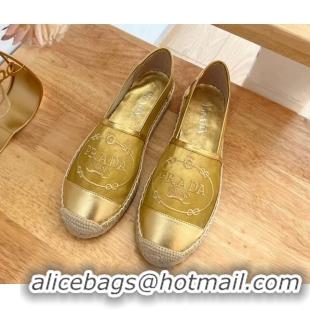 Grade Quality Prada Logo Mesh Espadrilles Gold 224105