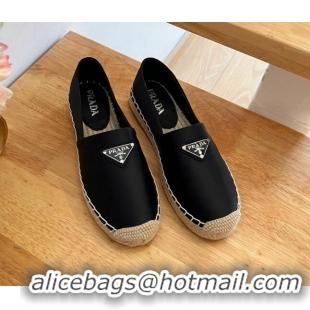 Unique Style Prada Logo Nylon Espadrilles Black 224109