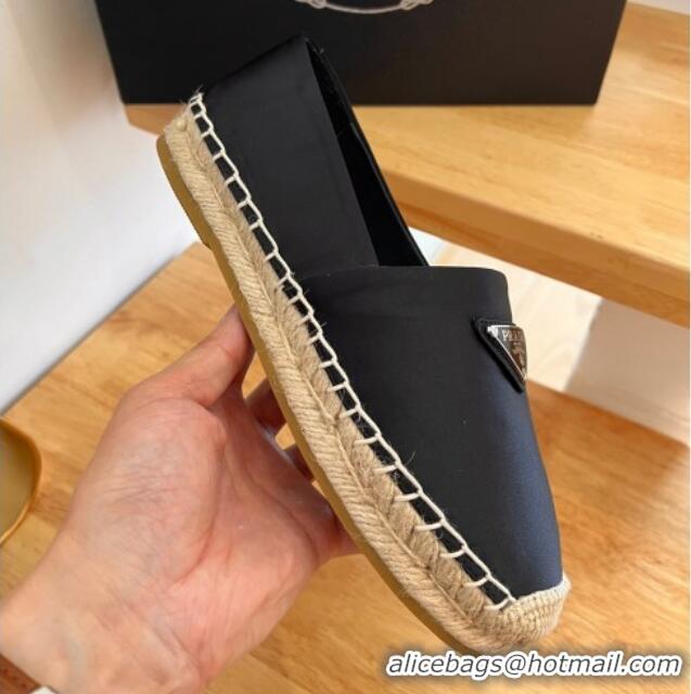 Unique Style Prada Logo Nylon Espadrilles Black 224109