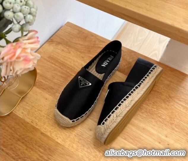 Unique Style Prada Logo Nylon Espadrilles Black 224109