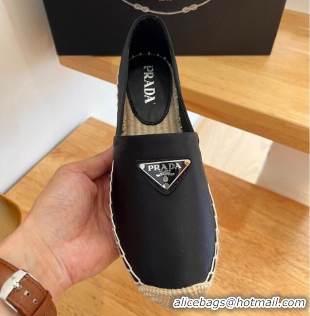 Unique Style Prada Logo Nylon Espadrilles Black 224109