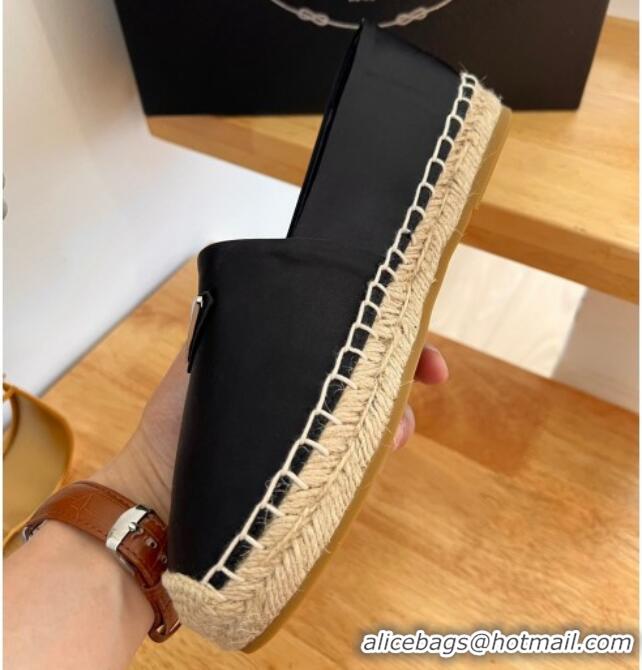 Unique Style Prada Logo Nylon Espadrilles Black 224109