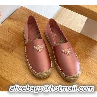 Pretty Style Prada Logo Nylon Espadrilles Peony Pink 224111