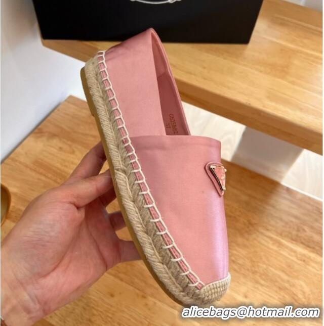 Pretty Style Prada Logo Nylon Espadrilles Peony Pink 224111