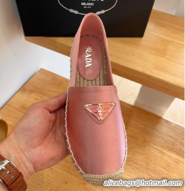 Pretty Style Prada Logo Nylon Espadrilles Peony Pink 224111